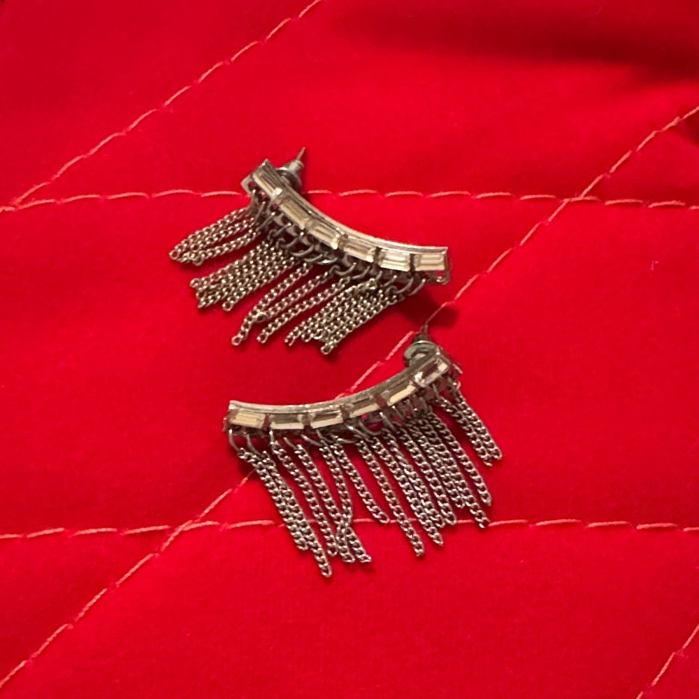 Silver Chain Fringe Earrings